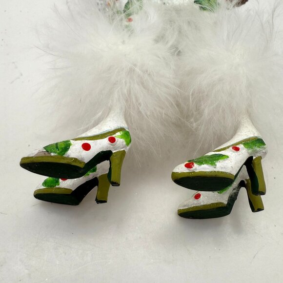 Vtg Patience Brewster Dash Away Vixen Reindeer Ornament w/ Box Feather Trim 7 in - Picture 12 of 15